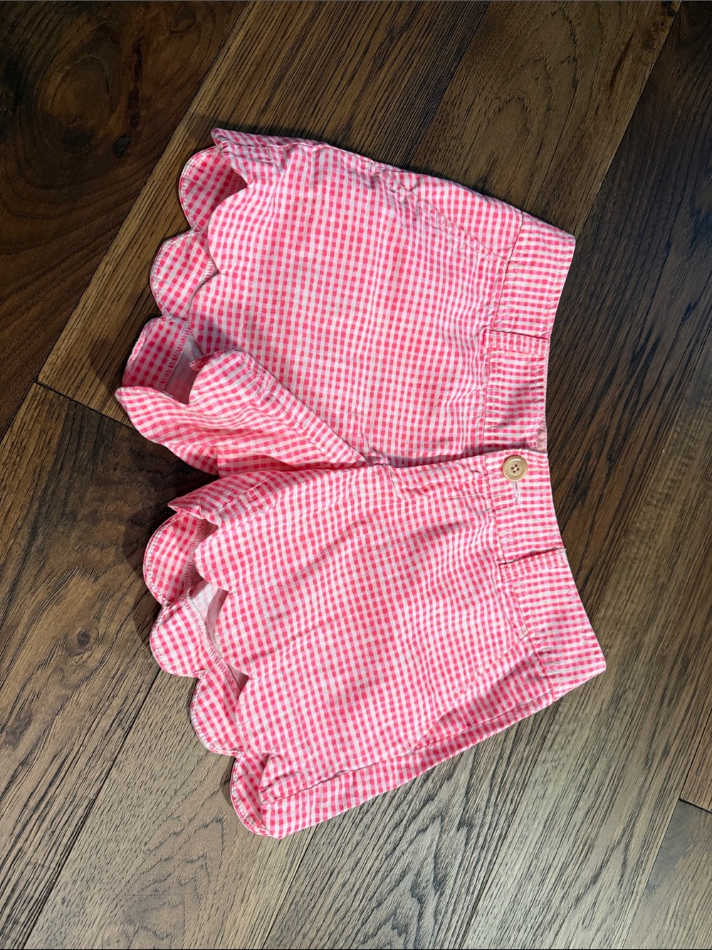 Lily Pulitzer Pink Gingham Scalloped Shorts Sz 0